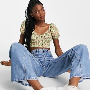 Stradivarius Line blend crop top Medium